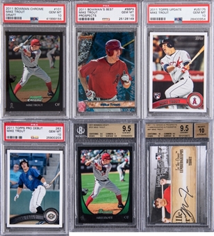 2011 Topps, Bowman and Other Brands Mike Trout High-Grade Rookie Cards Collection (19 Different) – All Graded PSA GEM MT 10 or BGS GEM MINT 9.5!